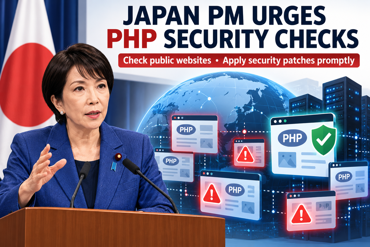 Japan prime minister urging PHP security checks