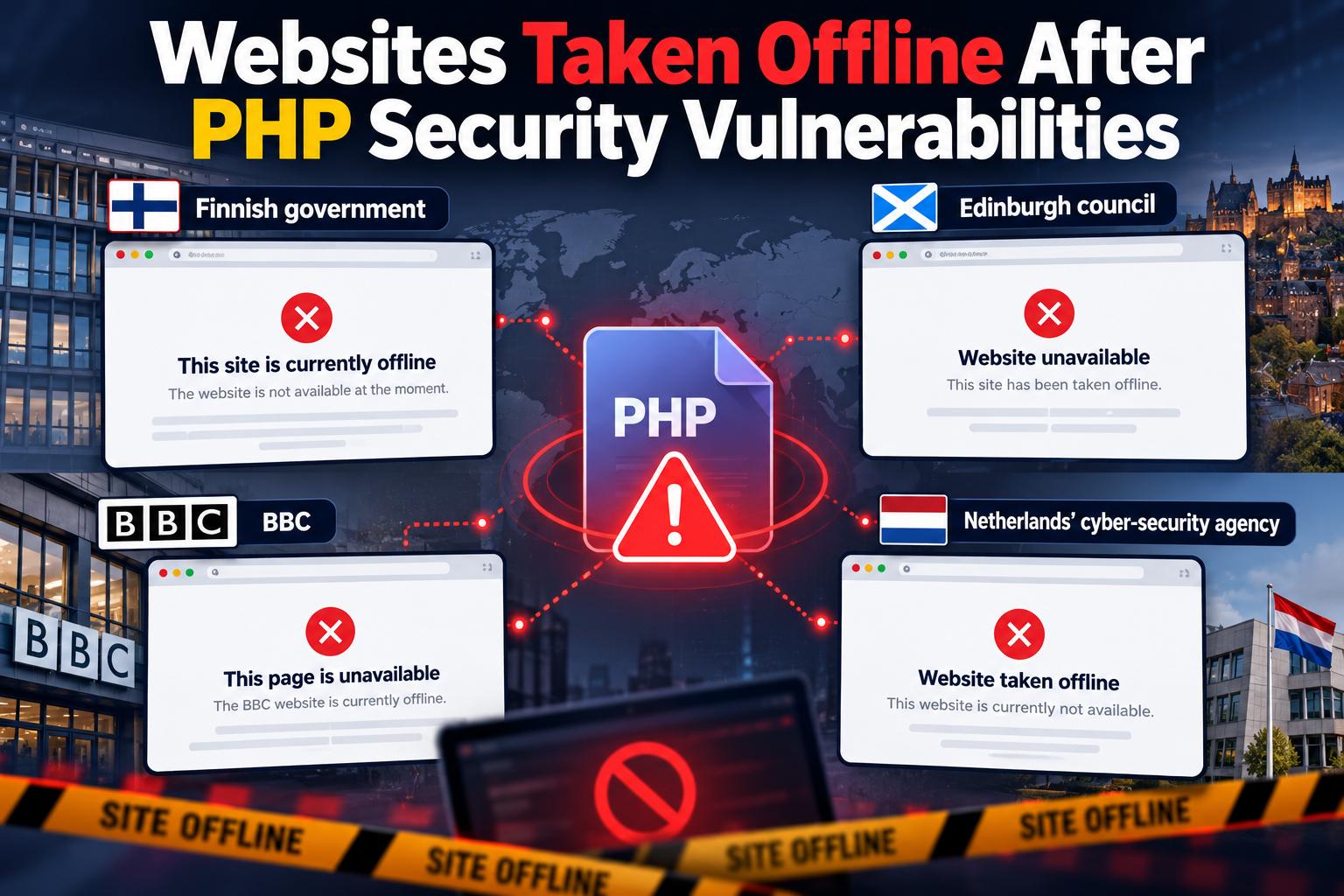 Websites taken offline after PHP security vulnerabilities